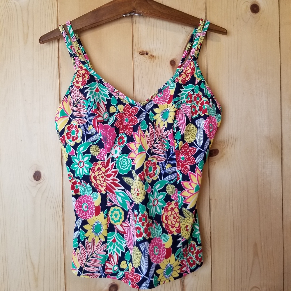 Miraclesuit Floral Tankini Bathing Suit Swimsuit Top TOP ONLY!